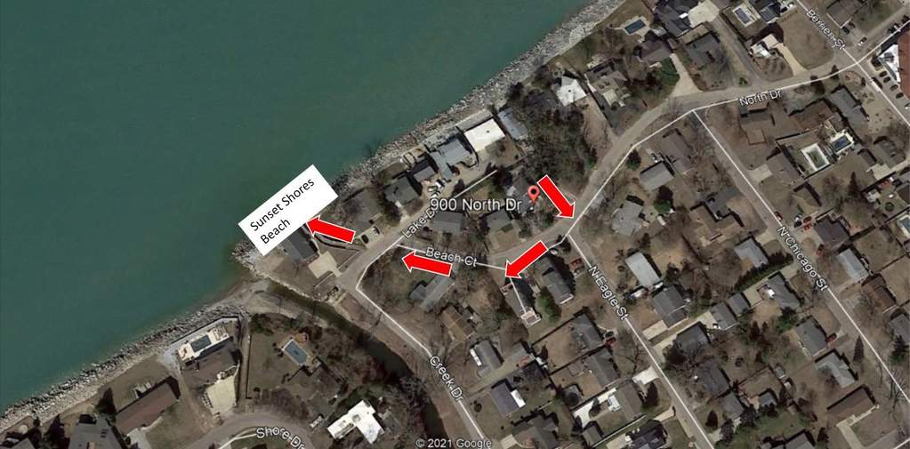900 North Drive New Buffalo, Michigan 49117 - Aerial to Beach