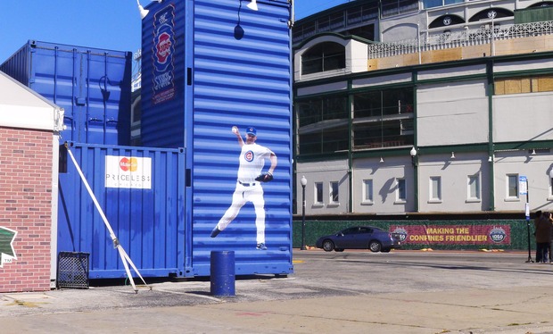 Wrigleyville - Construction Materials Outside of Wrigley Field