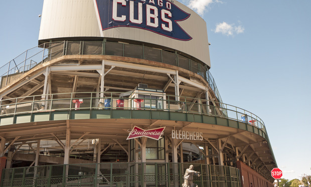 Wrigleyville - Wrigley Field, Chicago Cubs, Bleachers and Scoreboard